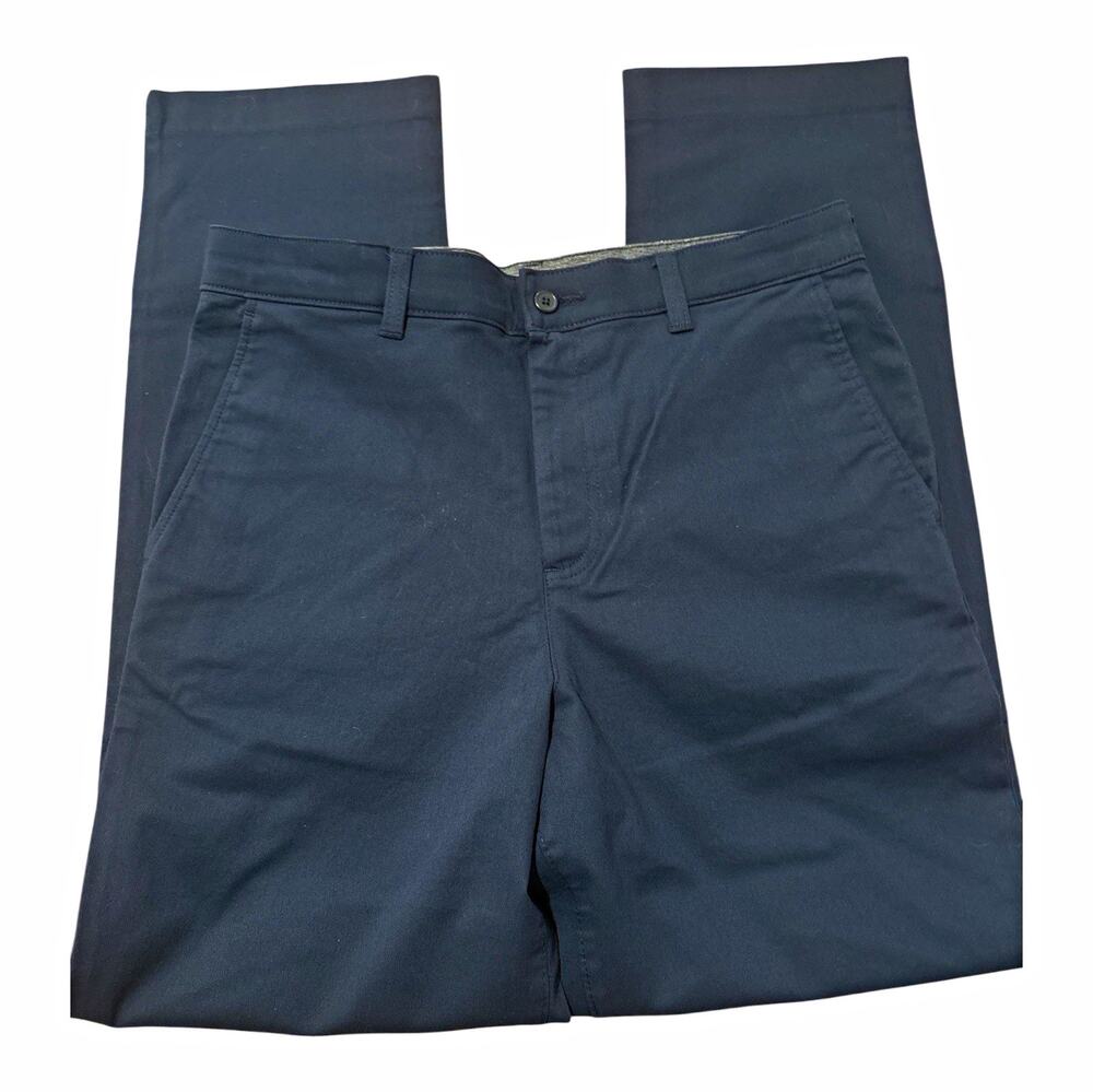 NWT Edwards Men's Navy Stretch Chino Pants Flat Front Straight Leg Size 32 x 30